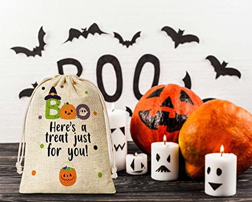 O Halloween favorece sacos, sacos de presente de Halloween Boo Ghosts, sacos de tratamento de Halloween, sacos de doces ou tratamentos,