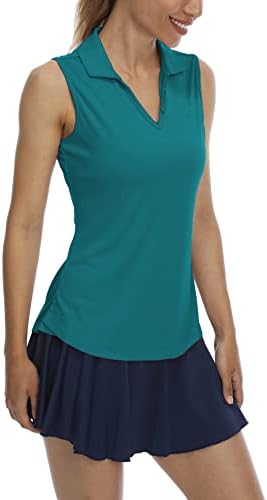 LASTFOR1 Feminino feminino camisas de golfe pólo sem mangas