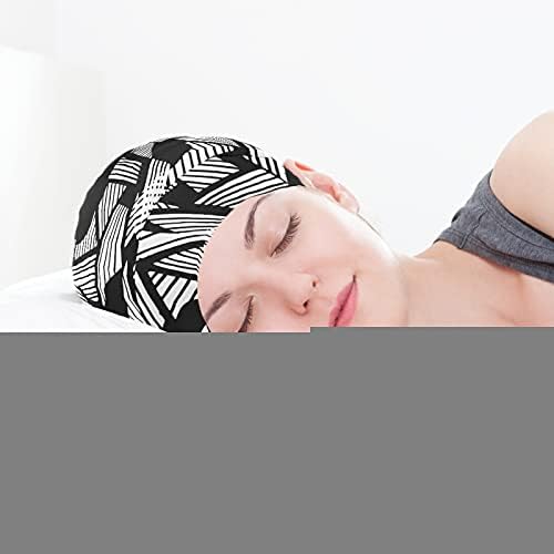 Skull Cap boné de tampa de trabalho chapéu de capô para mulheres geométricas Black Brancy Band Sleeping Working Hair Headwear