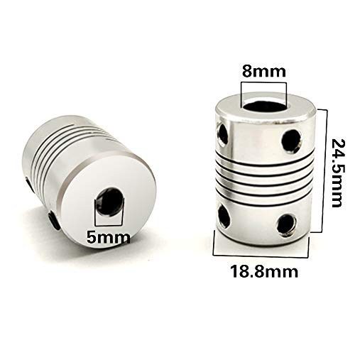 Couplador de acoplamento flexível de 5 mm a 8 mm de alumínio do eixo com chave hexágona para impressora 3D ou máquina CNC