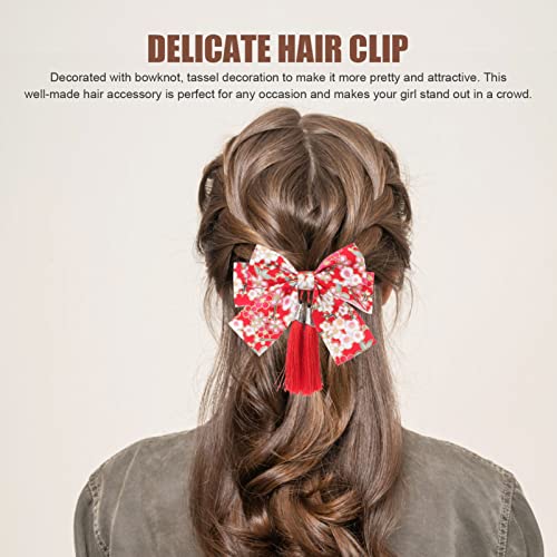 Didiseaon jacaré clipes japonês quimono bowknot tassel clipes de cabelo fãs de flores cabelos de cabelo