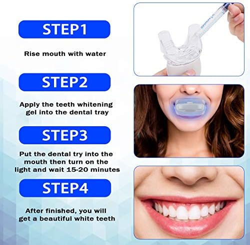 Agoal dentes clareador, kit de clareamento dos dentes com luz LED, caneta de branqueador não sensível com clareamento de dente