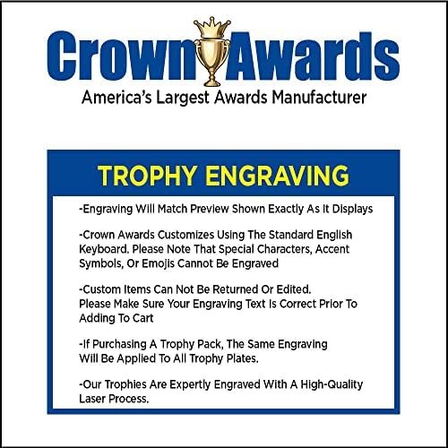 Crown Awards Baseball Trophies com gravura personalizada, Troféu de massa de beisebol de meninos de 7,25