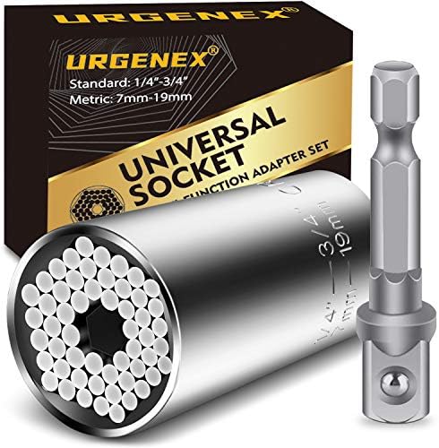 Urgenex Universal Socket Gifts for Men 7-19mm Super soquete Despelir qualquer ferramenta de aderência universal para Bolt Soque