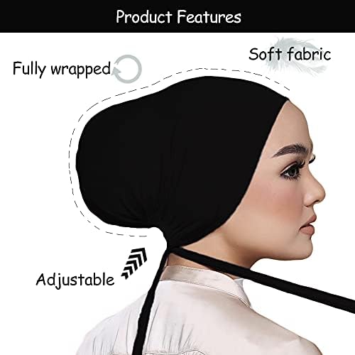 Mulheres Hóferas sob lenço Hijab Cap muçulmano islâmico sob boné de hijab de cachecol com fechamento de gravata