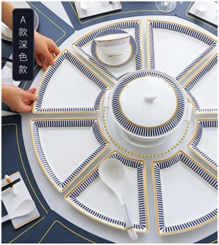 PDGJG Table redonda Platter da casa Cerâmica Combinação de tabela de tabela Placa de prato de prato de prato de prato de prato Jantar
