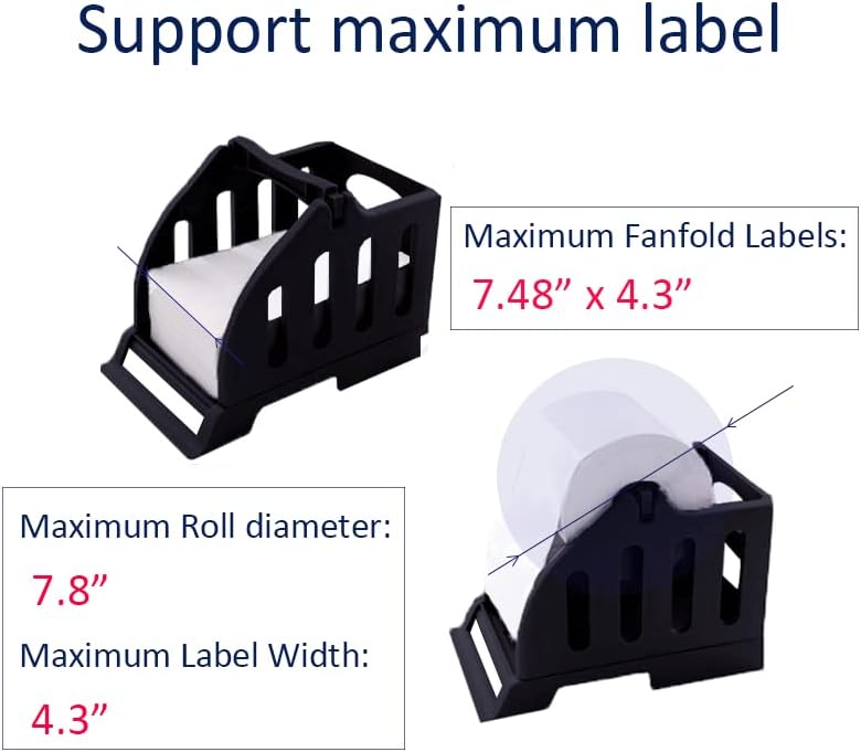 Porta de etiqueta térmica da Millaass, para rolos e etiquetas dobráveis ​​de ventilador, plástico, trabalho com impressora de etiqueta