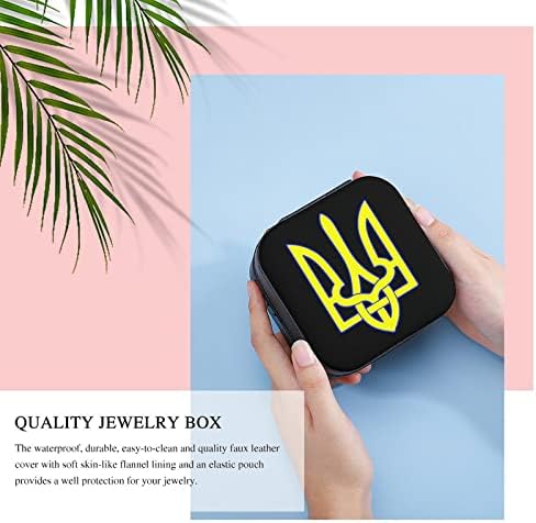Braços de casaco da Ucrânia Small Jewelry Box Bracelet Organizer Couro portátil Caixa de armazenamento de caixa portátil Presente para mulheres