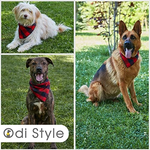 Bandana de cachorro de estilo Odi - macio, respirável e atraente para cães de cães xadrez de búfalo bandanas, lenços