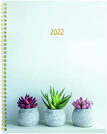 Planejador semanal/mensal blueline 2022, livro de compromissos, 12 meses, janeiro a dezembro, encadernação de fio duplo de ouro, 11