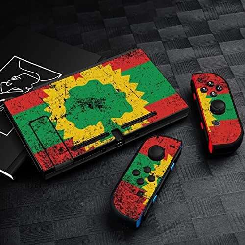 Bandeira vintage do adesivo frontal da Oromo Liberation Skin Conjunto completo adesivos fofos Tampa protetora para console Joy-Con Dock