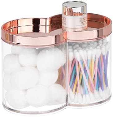 Mdesign Platplouster Jar Organizer Set com tampa de armazenamento - Suporte para decoração para casa para bancada de banheiro/banheiro