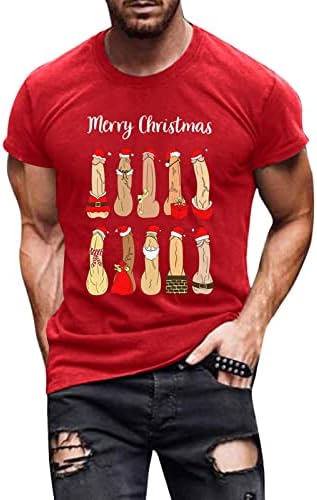 Camisetas de manga curta de Natal de Wocachi para homens, trajes de férias de Natal feios, treino gráfico engraçado