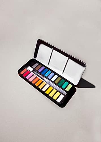 OMY Kit de tinta em aquarela, pincel incluído, perfeito para doação de presentes ou um entusiasta da arte