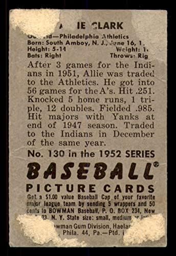 1952 Bowman 130 Allie Clark Philadelphia Athletics Poor Athletics
