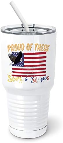 Pixidoodle 4 de julho Tumbler com tampa deslizante resistente a derramamentos e palha de silicone - Bandeira Americana Patriótica
