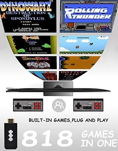 Jackky Retro Game Console, Wireless Controller, AV Output NES Game Console, construído em 620 jogos clássicos, mini -host portátil e reproduzir console de videogame para TV, para crianças e adultos