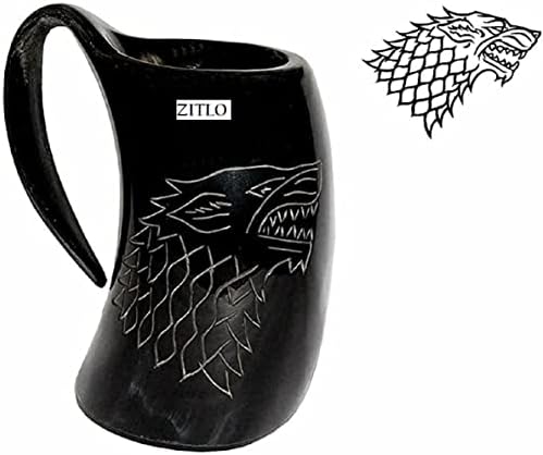 Medieval Viking Wolf Horn Tope Copo Canela Curvida para Cerveja