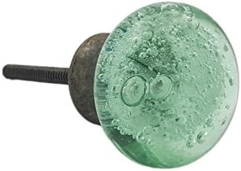 Restaurar surgir bolhas verdes gaveta bronzeada de óleo de vidro, gaveta de armário de cozinha ou botões de porta - pacote de 12