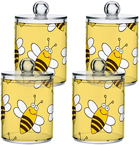 Dispensador de portador qTIP de mel bee de abelhão para swabs de algodão com tampas 2 pacote, frascos de farmacêuticos para algodão bola 20800886