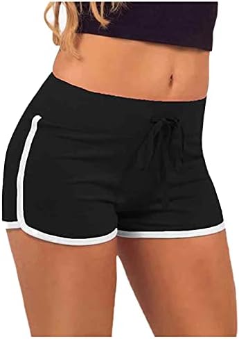 Calça atlética feminina shorts esportivos casuais calças de fitness ativo bainha esticada bainha de cordão de cintura