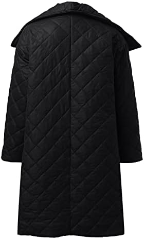 Jaqueta de manga comprida feminina casacos de bolha longa com bolsos de inverno feminino