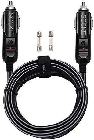 Sccke Pesado 20a 12ft / 3,66m 14 awg masculino a macho plug plug cigarette Charger Cord com indicador de LED e proteção de fusíveis