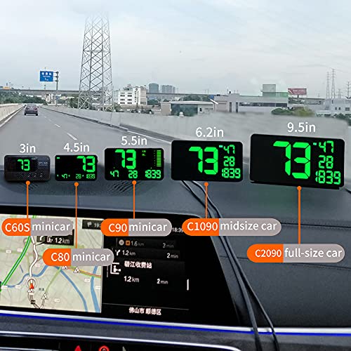 Kingneed HUD Original Universal GPS Head Up Speedometer Odômetro de carro Digital Velocidade Display MPH Over Speed ​​Alarm Car Clock para todos os veículos C60s/C80/C90