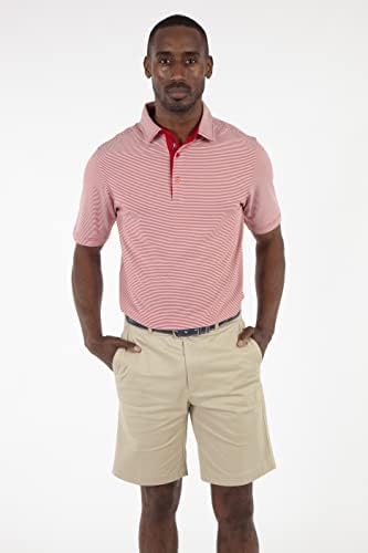 Bobby Jones Golf Apparel - Jersey 2x2 Mini Feed Stripe Horty Wicking Polo esportivo de manga curta para homens