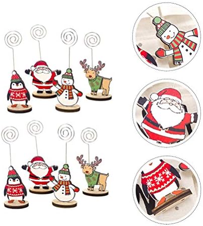 Doitool 8pcs colorido clipes de foto de madeira clipes de foto clipes memorandos clipes fixos decorações de natal