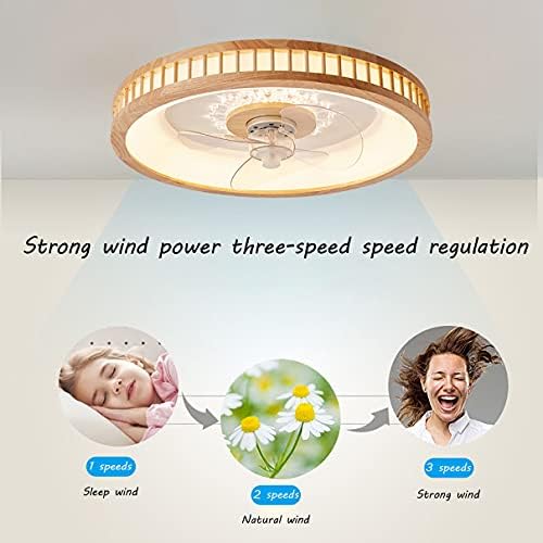 Fã de LED neochy com luz de teto silencioso 3 velocidades quarto limite de teto de ventilador com controle remoto