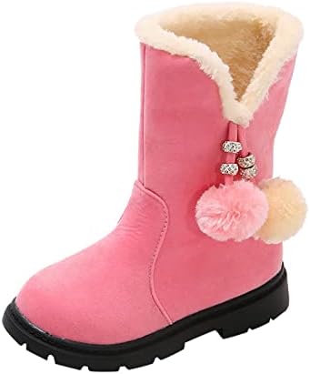 Criança Inverno Botas de neve de inverno garotas meninas são aquecidas? Suas botas de algodão, sapatos externos não deslizantes 3-10,5