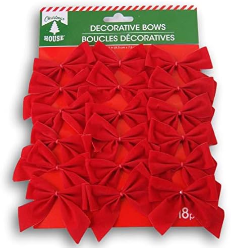 Natal em miniatura decoração de arcos de Natal - Veludo vermelho - 18 contagem