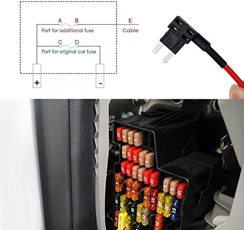 Dash Câmera Kit de fio duro- ângulo reto Mini USB Dash Cam 10 pés Hardwire and Fuse Kit para Dash Câmera de alimentação Carregador
