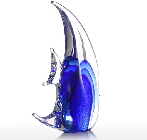 N/A Azul Tropical Fish Gift Glast Ornament Animal Fatuine Decoração de casa Blue Blue