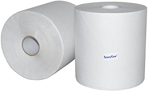 Sunnycare 5103 Toalhas de papel de papel dura de uma camada branca 8 x800 '; 6 rolos/estojo