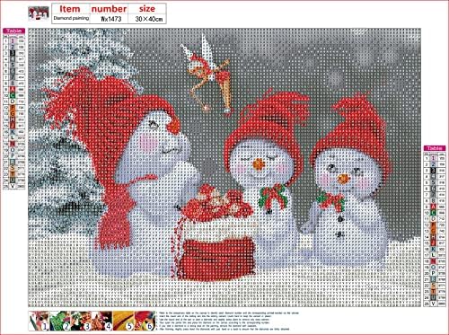 MXJSua Christmas Kits de pintura de diamante de boneco de neve para adultos Iniciantes redondos Drill completa 5d DIY Presente