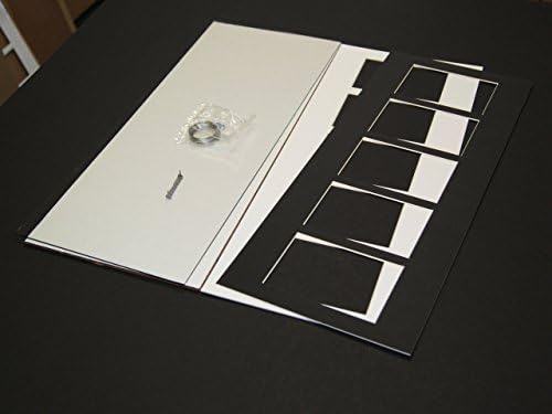 Arte da carta criativa [10x40 9 de abertura de vidro face de madeira como moldura para segurar 4 por 6 fotografias, incluindo 10 por 40 polegadas de colagem de tapete branco