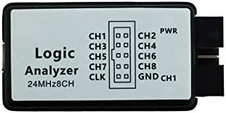 DevMo 24MHz 8CH 24MHz 8 CANNOL Dispositivo de analisador lógico USB com cabo de ferrita EMI Cabo USB UART IIC SPI Debug Compatível