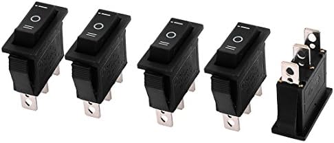 Interruptores de parede Aexit 5 pcs AC125V 20A AC250V 15A Painel de montagem Snap-in Spdt On/Off/On Dimmer Switches Rocker Switch