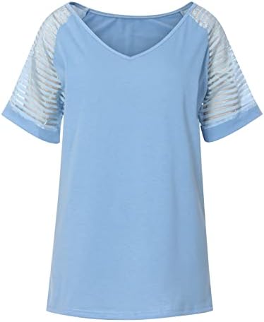 Camisetas de cores sólidas para mulheres renda verão solto tops clássico v pesco