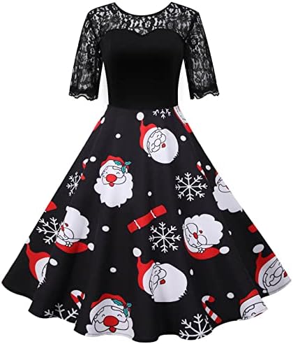 Vestido formal de Natal feminino 50s 60s Vintage Rockabilly Swing Swing Vestres