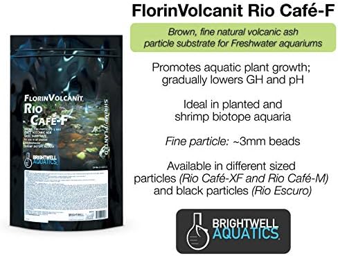 Brightwell Aquatics Florinvolcanit Rio Cafe-F-substrato de cinzas vulcânicas marrons finos para camarão de água doce, 15 libras