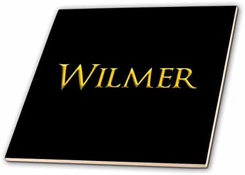3drose Wilmer Nome comum do bebê nos EUA. Amarelo em amuleto preto - telhas
