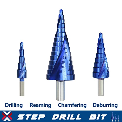 Exercícios de metal 4-32mm Blue Bit Bit Tools Drill Tools de perfuração Metal Wood Hole Etapa Cone Drill 1pcs