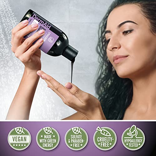 Kit de tratamento de dermatite seborréico para corpo inteiro - shampoo com ácido salicílico e gel de chuveiro com lama de turfa e azeite para limpeza profunda e pele clara.