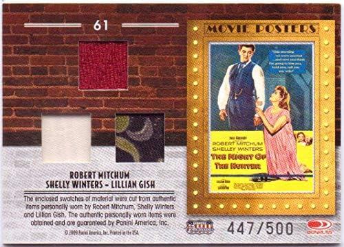2007 Posters de filmes Breygent Lillian Gish, Robert Mitchum, Shelley Winters Film Worn Fostume Card #61-447/500 - A noite do caçador
