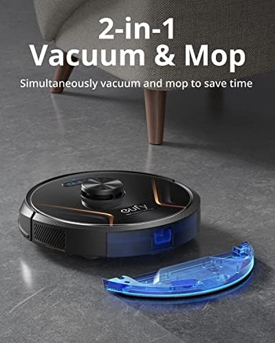 Eufy por Anker, Robovac X8, vácuo de robô e limpador de esfregona com navegação a laser IPATH, a tecnologia Twin-Turbine gera sucção de 2000pa x2, ai. Map 2.0 Technology, Wi-Fi, perfeito para o proprietário de animais de estimação