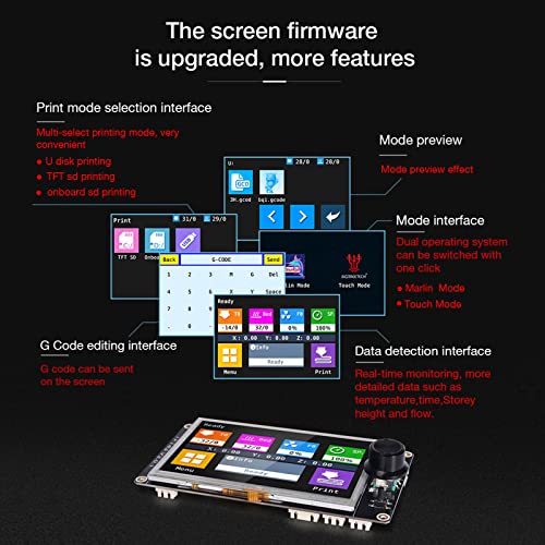 BigTreetech TFT70 V3.0 Controladores de exibição inteligente gráfica para Creality Ender 3 ， Compatível com a tela serial UART e o modo 12864 LCD