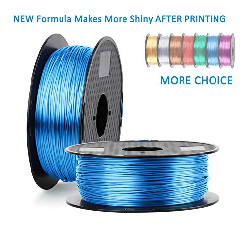 Filamento da impressora 3D 1,75 mm, filamento de PLA azul de seda 1,75 mm 1kg 2,2 libras 1 spool mchyi